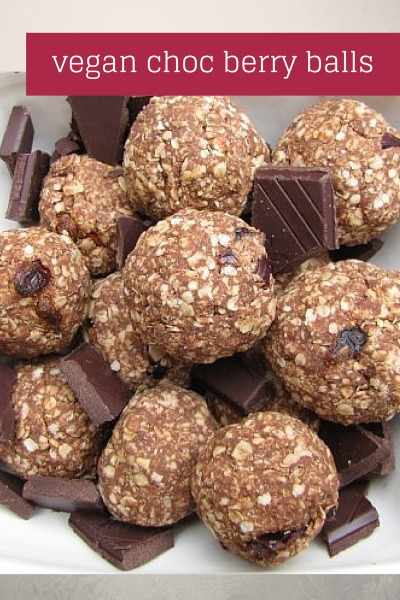Vegan Oat and Quinoa Chocolate Berry Balls