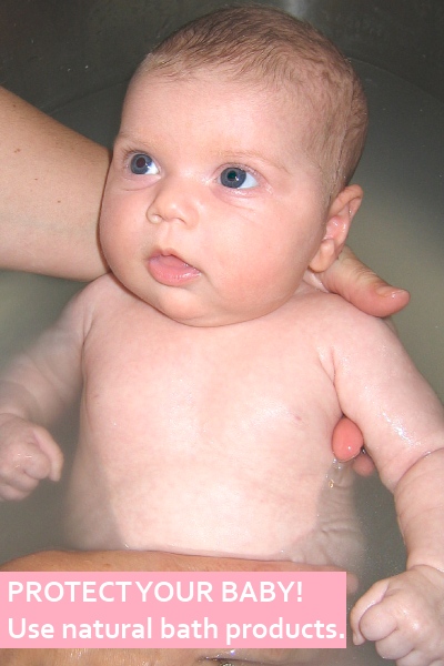 Bathing Baby Safely using Natural Bath Products